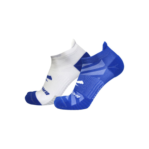 Brooks Ghost Lite No Show Sock 2-Pack Neo Blue & White/Neo Blue