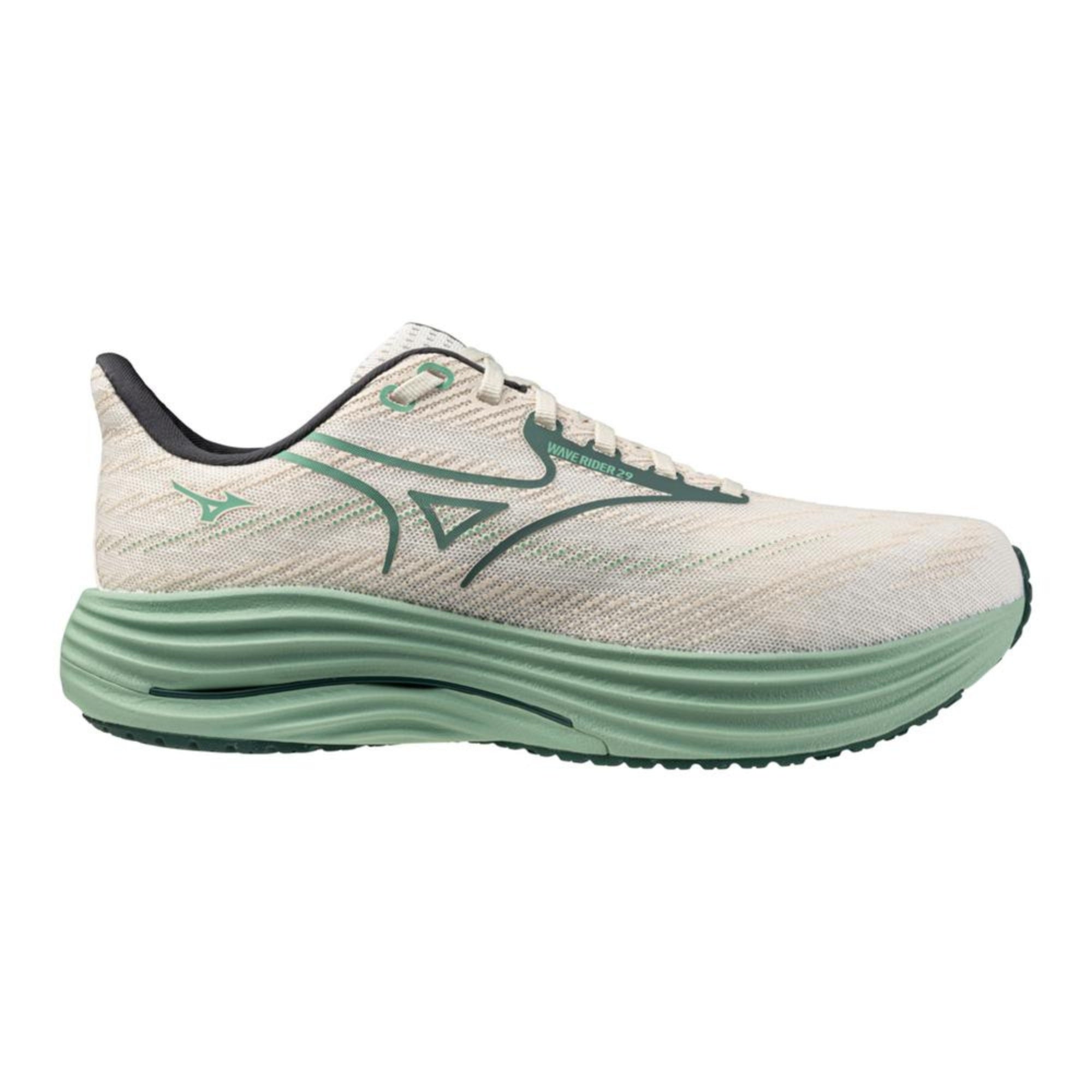 Men's - Mizuno Wave Rider 29 - WHITE-BISTRO GREEN