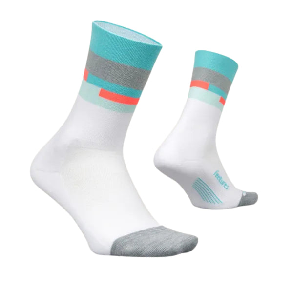 Feetures Elite LC Mini Crew -  Aquatic White
