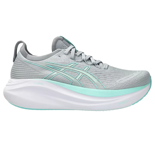 Women's - ASICS Gel Nimbus 27 - Piedmont Grey/Illuminate Mint