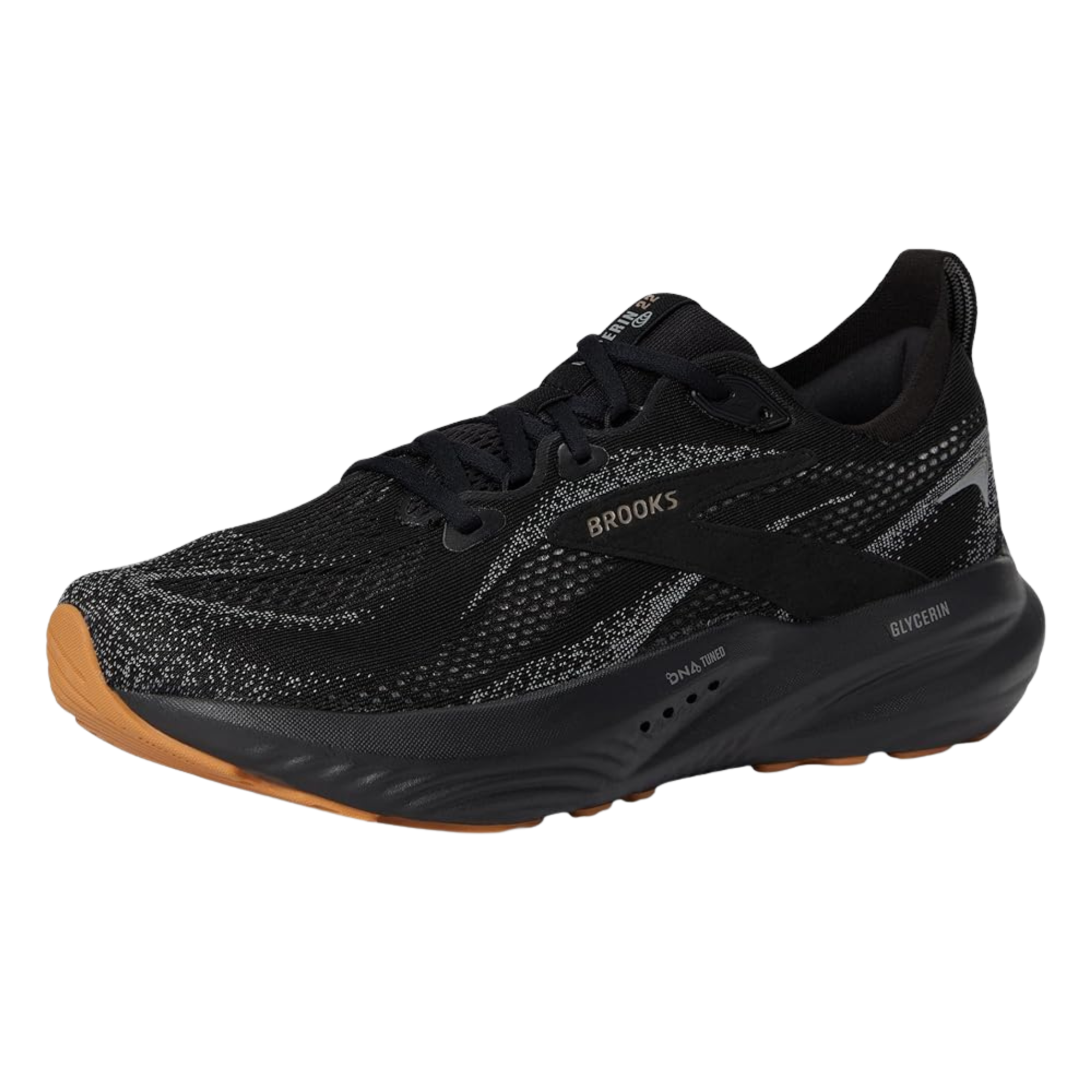 Men's - Brooks Glycerin 22 - Black/Primer Grey/Biscuit
