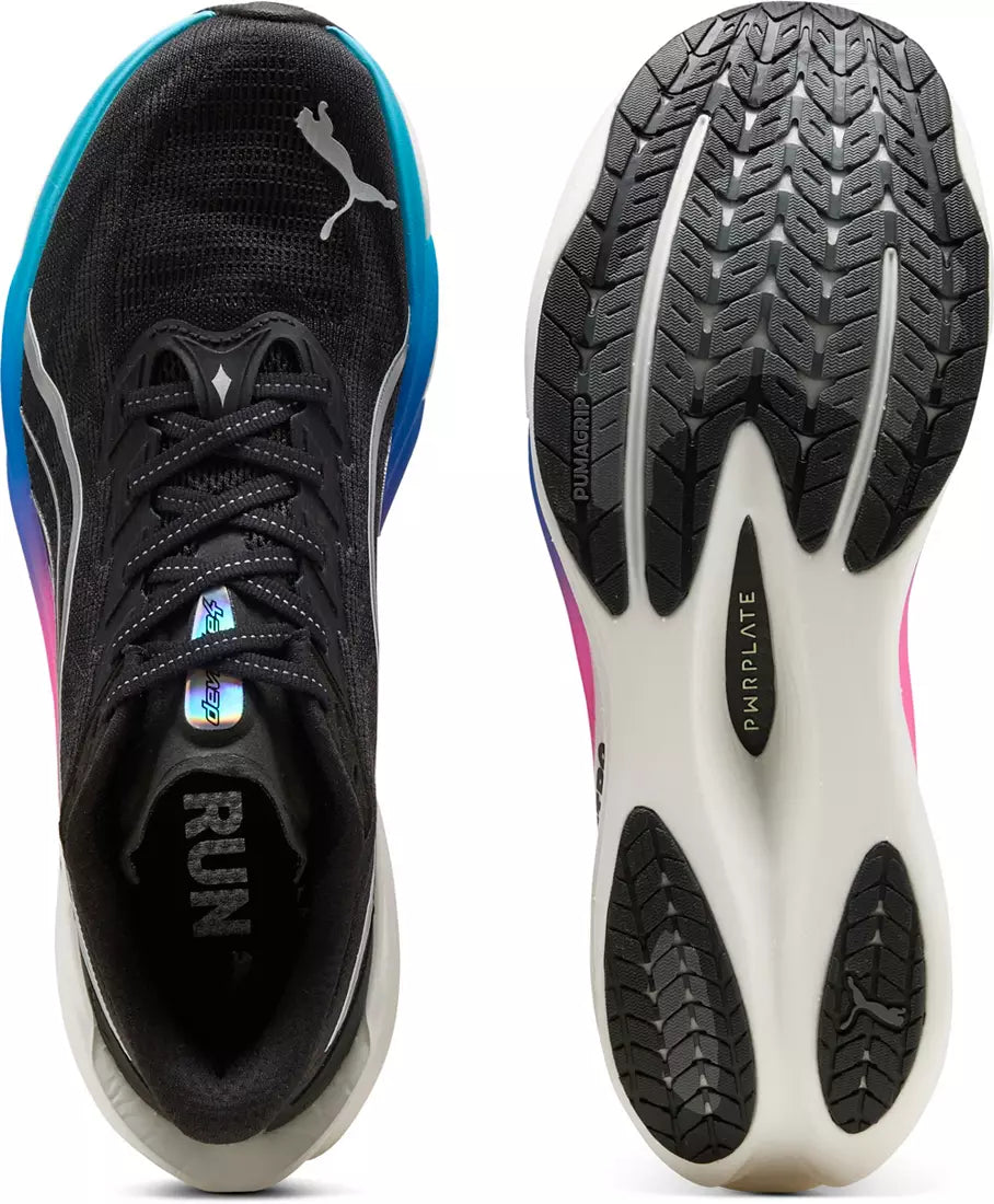 Men's - Puma Deviate Nitro 4 - Black/Flat Dark Gray/Silver