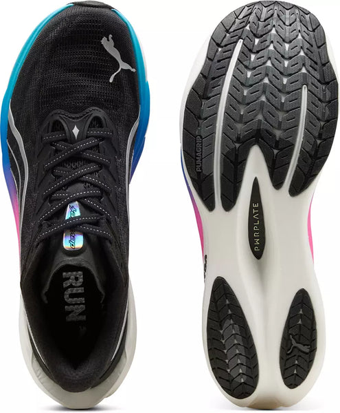 Men's - Puma Deviate Nitro 4 - Black/Flat Dark Gray/Silver