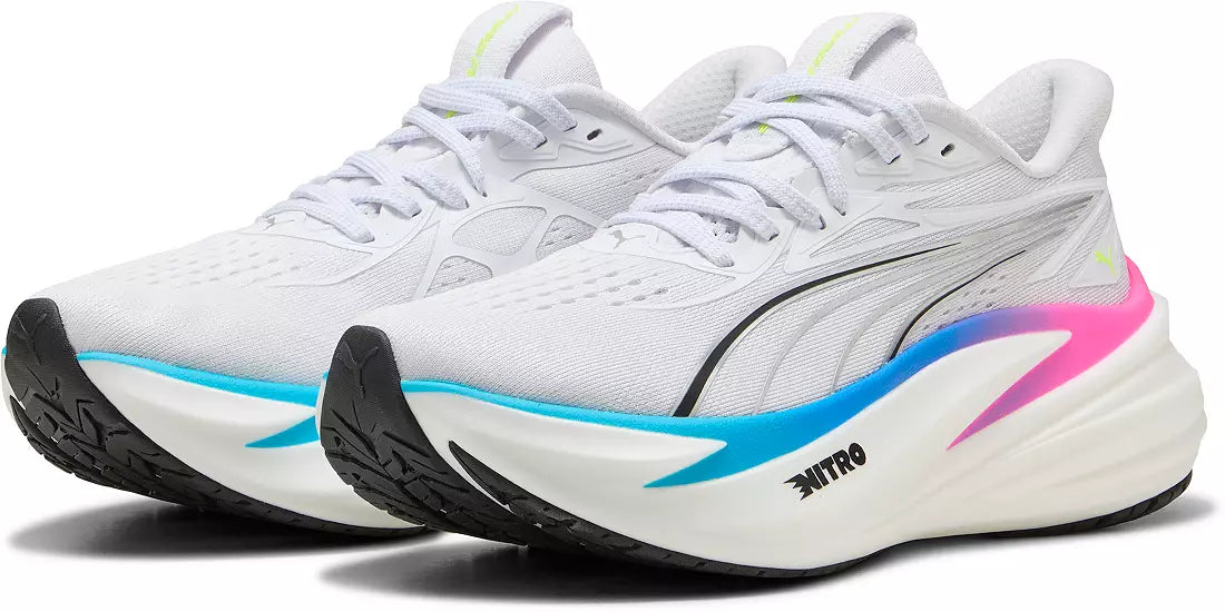 Women's - Puma MagMax Nitro 2 - White/Ultra Blue/Poison Pink