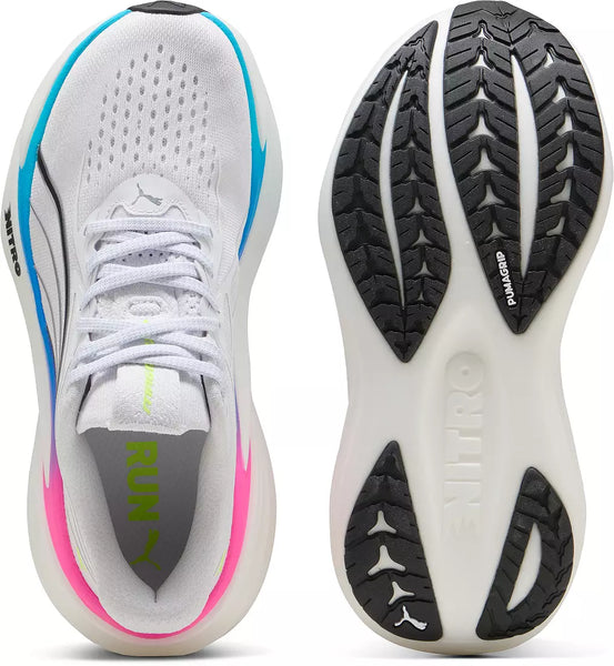 Women's - Puma MagMax Nitro 2 - White/Ultra Blue/Poison Pink