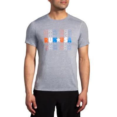 Brooks - Distance Short Sleeve 3.0 - Heather Ash Run USA