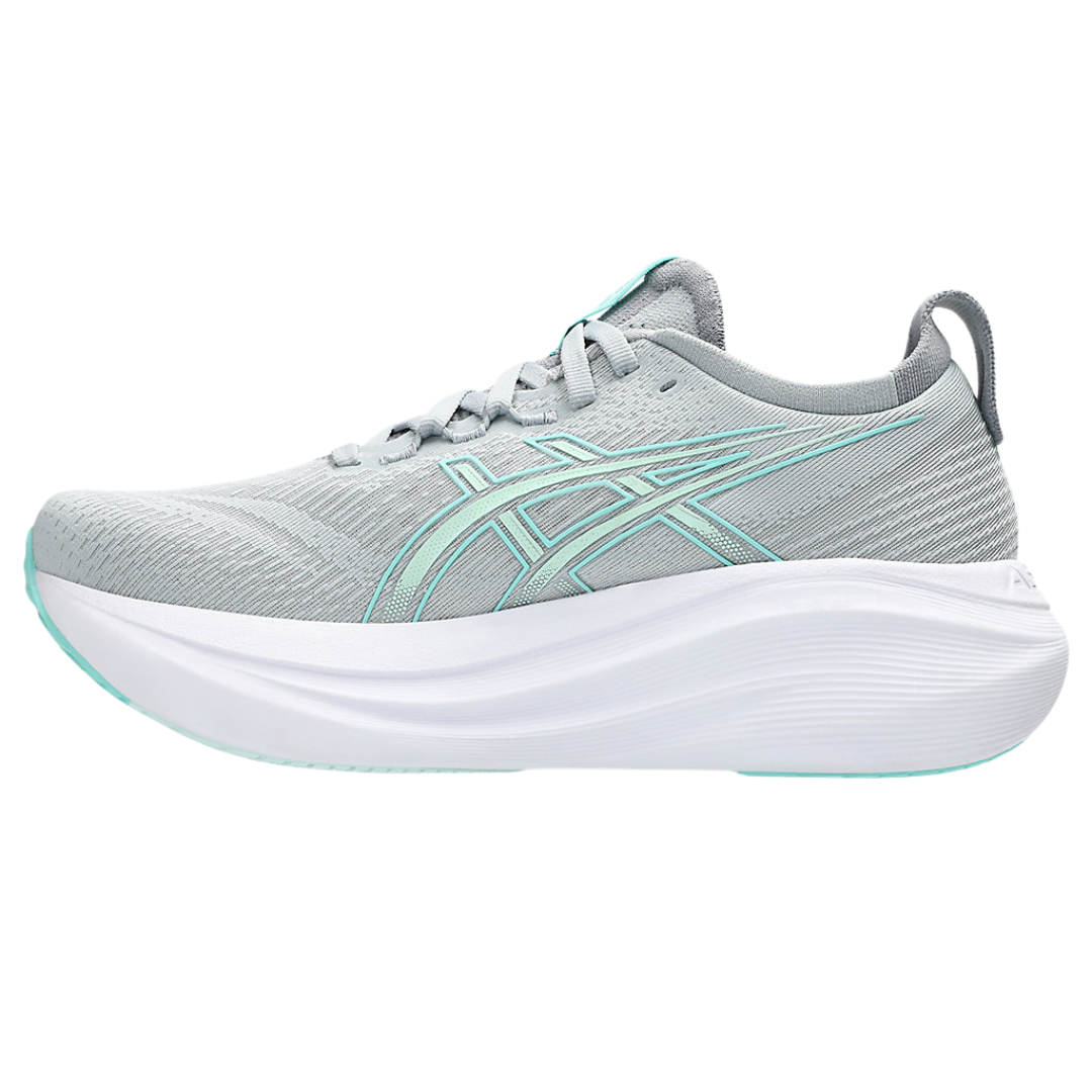 Women's - ASICS Gel Nimbus 27 - Piedmont Grey/Illuminate Mint