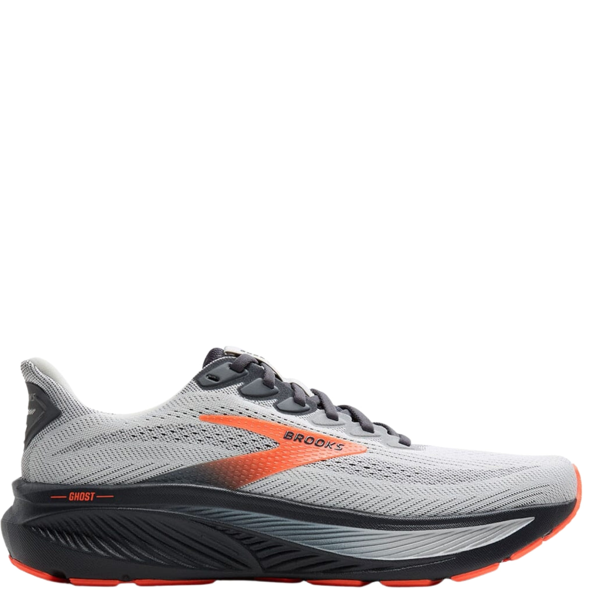 Men's - Brooks Ghost 17 - Oyster Mushroom/Orange/Ebony