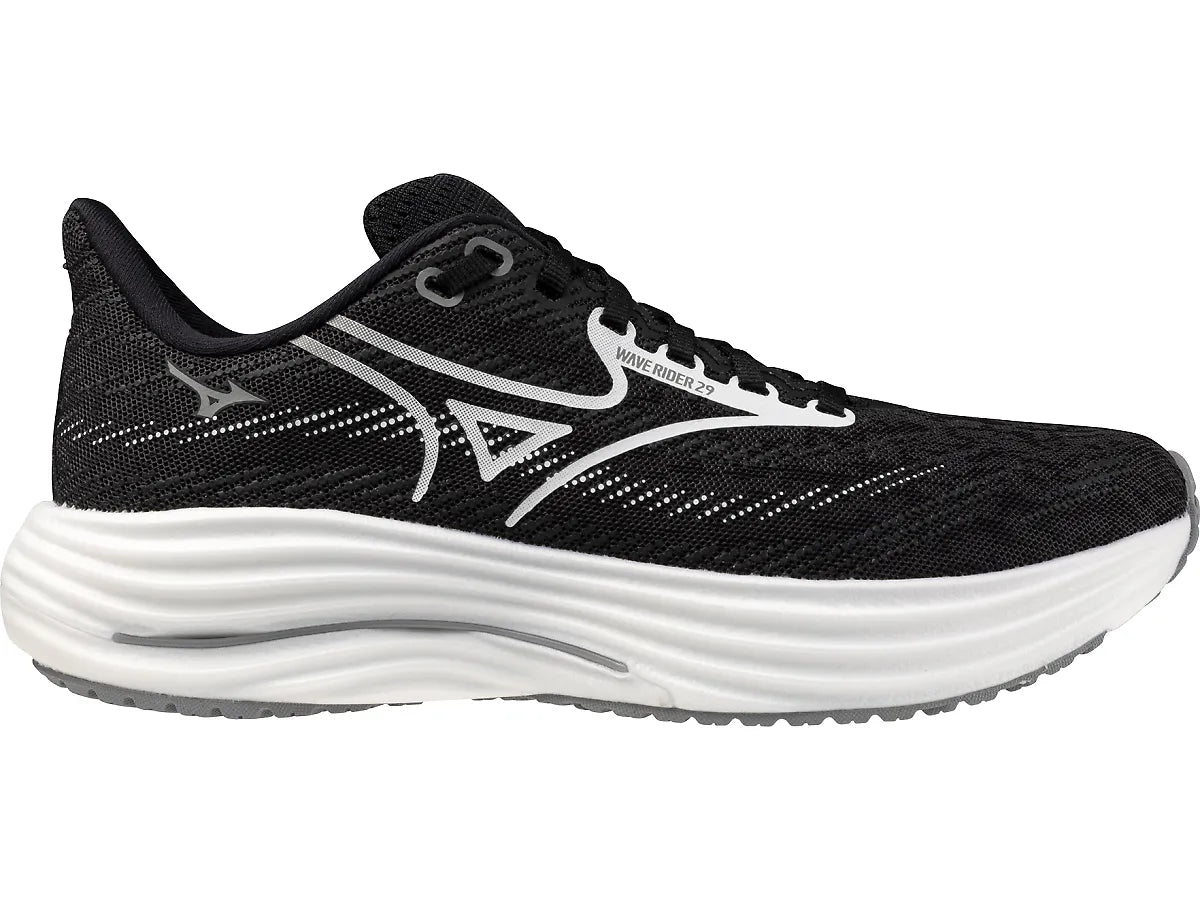 Women's - Mizuno Wave Rider 29 - Black Sand - White
