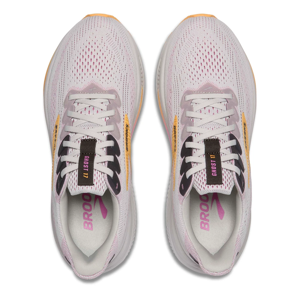 Women's - Brooks Ghost 17 - Oyster/Apricot/Pink