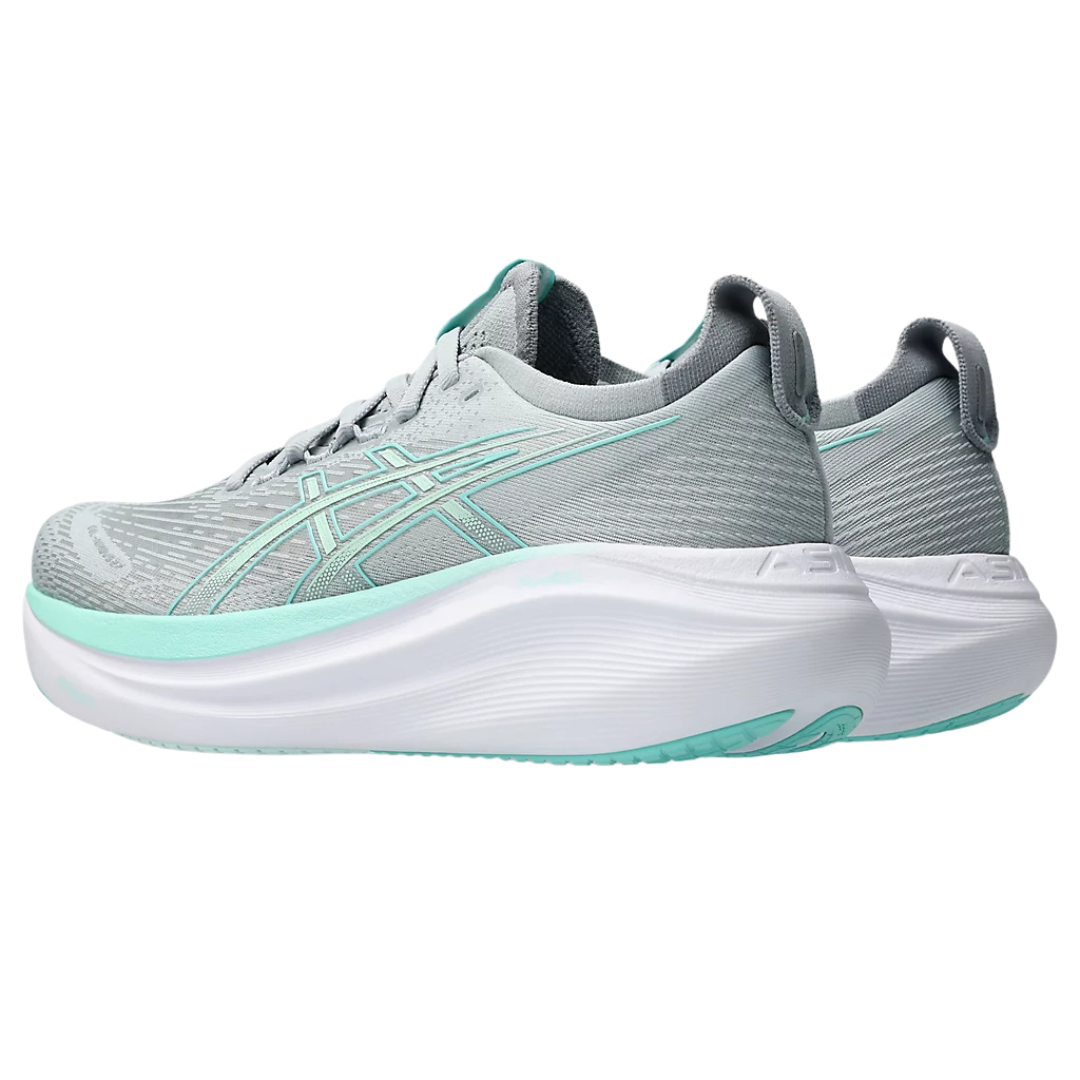 Women's - ASICS Gel Nimbus 27 - Piedmont Grey/Illuminate Mint