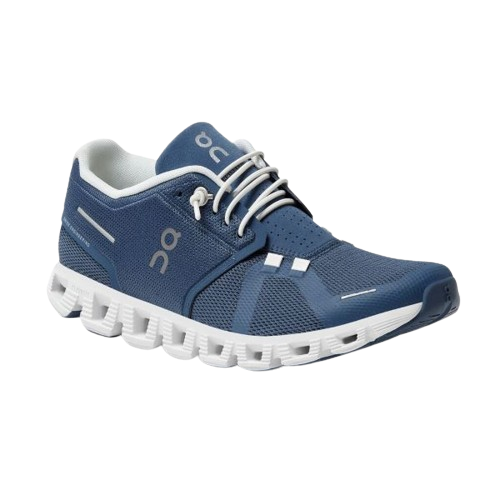 On Cloud 5 Womens Shoe- Denim/White