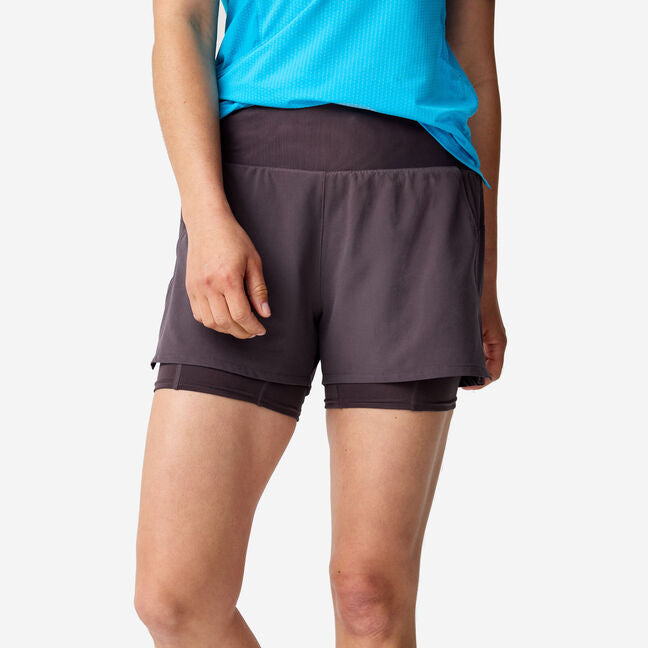 Women's - Brooks High Point 3" 2-in-1 Short 2.0 (Dark Russet)