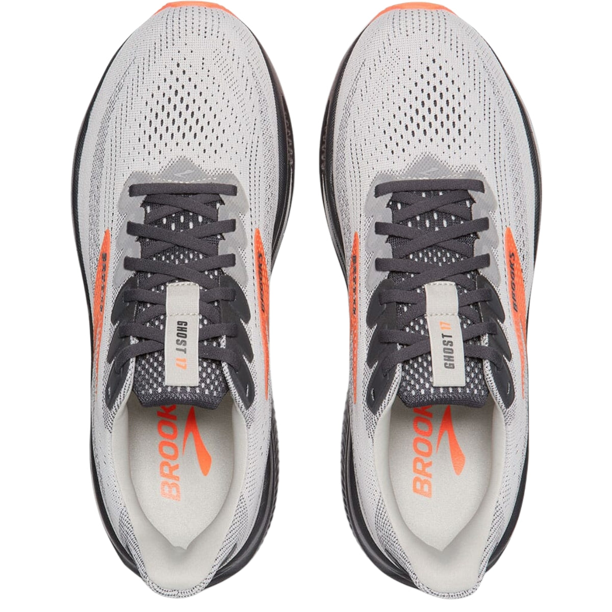 Men's - Brooks Ghost 17 - Oyster Mushroom/Orange/Ebony
