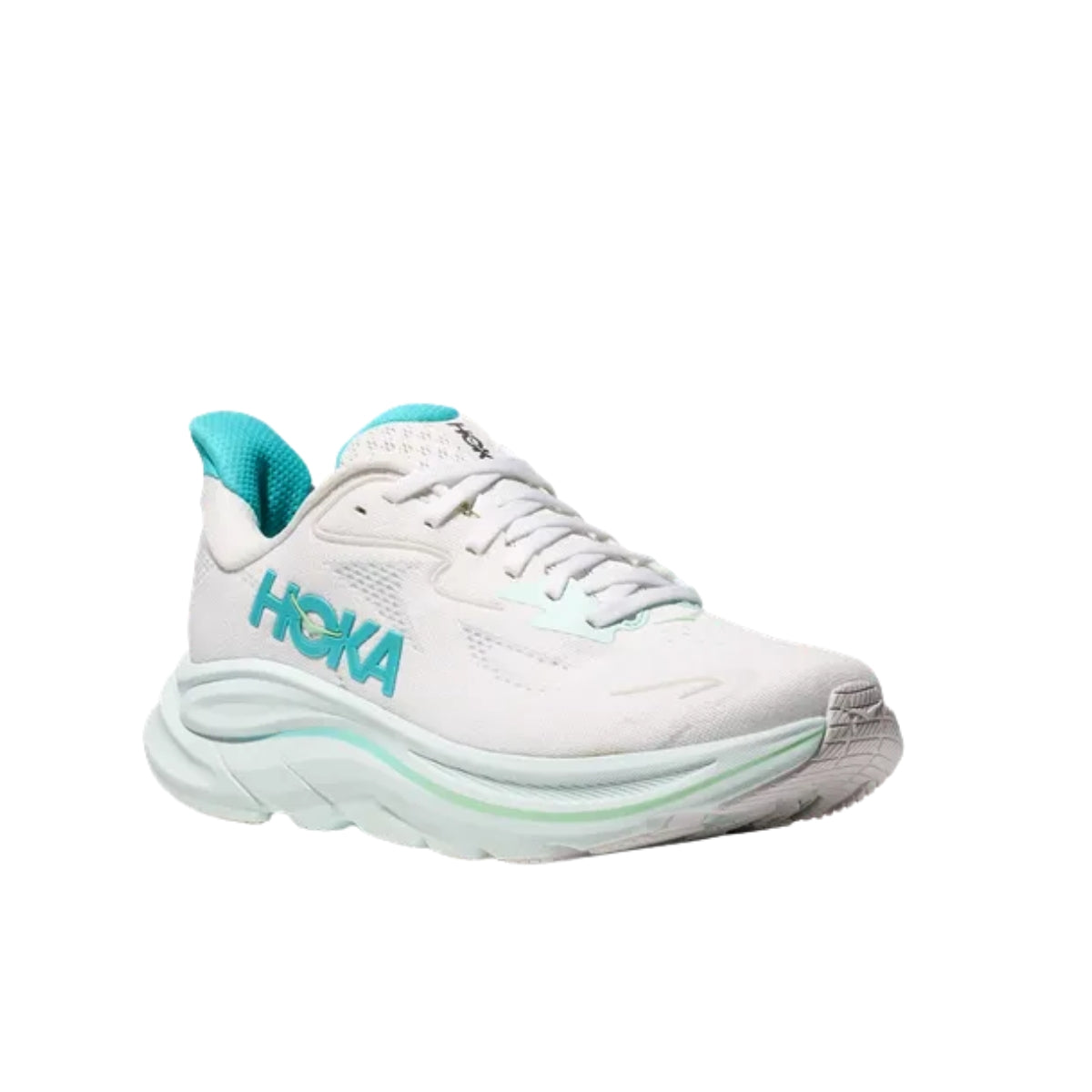 Women's - HOKA Clifton 10 - White/Cielo Blue