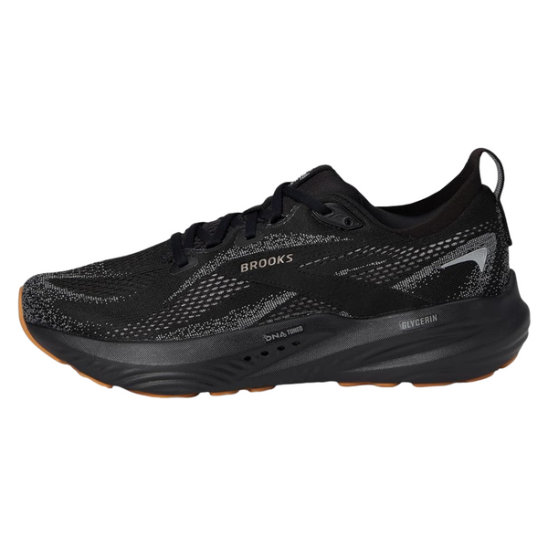 Men's - Brooks Glycerin 22 - Black/Primer Grey/Biscuit