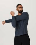 Mens - Vuori L/S Strato Tech Tee - Navy Heather