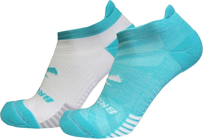 Brooks Ghost Lite No Show Sock 2-Pack- Strobe Blue/White &White/Blue