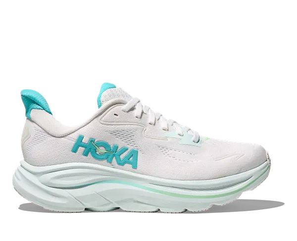 Women's - HOKA Clifton 10 - White/Cielo Blue