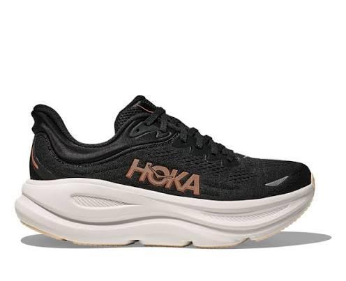 Women's - HOKA Bondi 9 - Black/Rose Gold