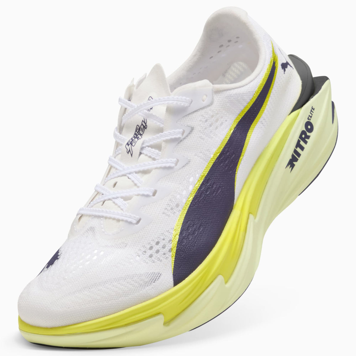 PUMA Women's Deviate NITRO Elite 4 PUMA White-Apple Spritz-Lux Lime
