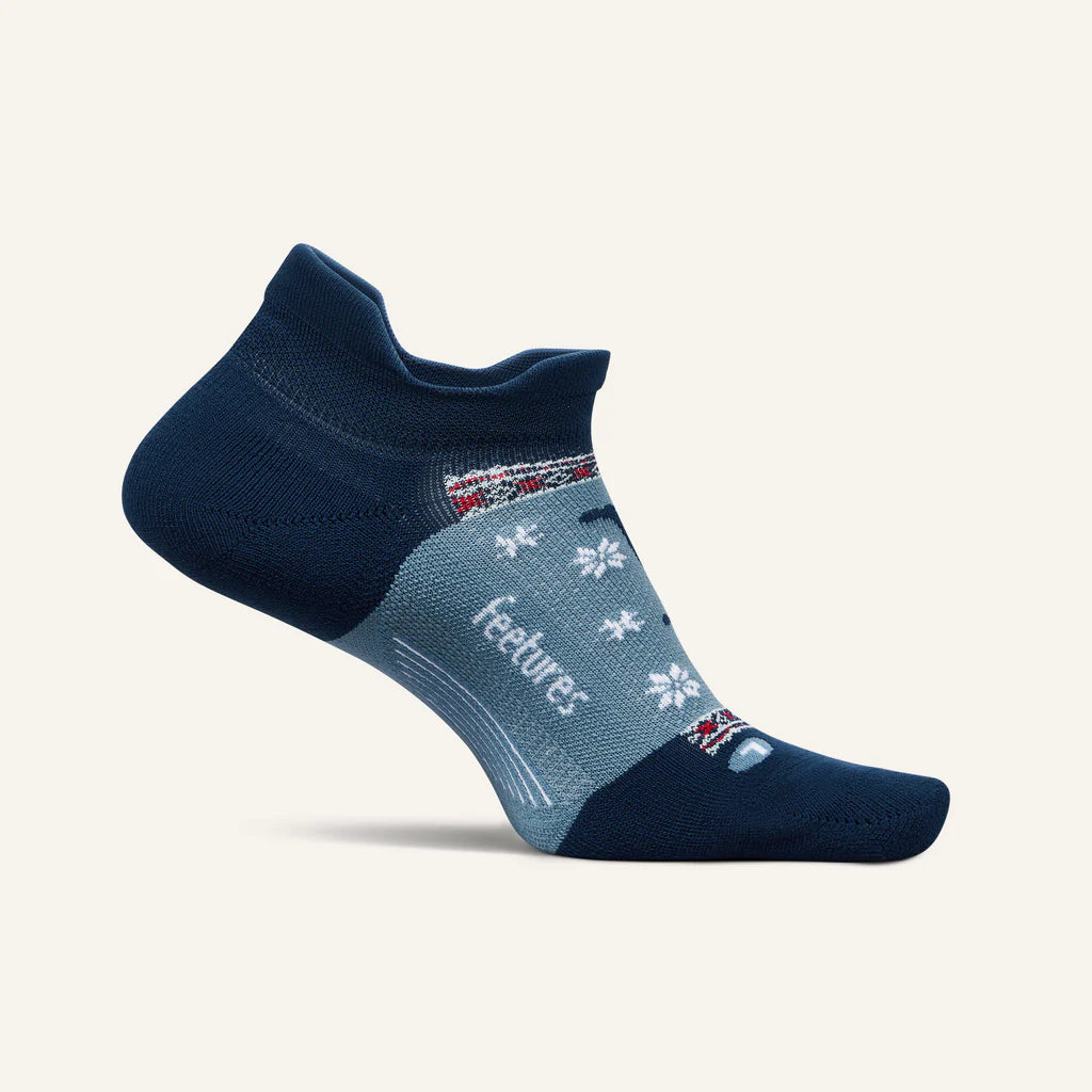 Feetures - Elite Light Cushion No Show Tab Holiday Run Blue