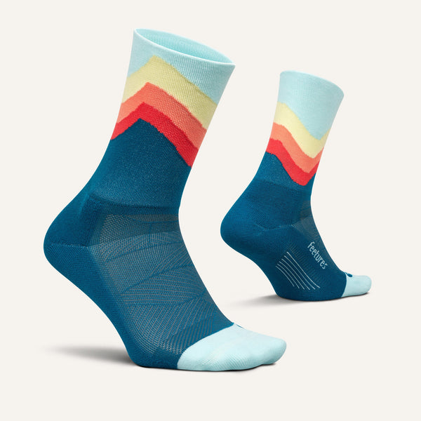 Feetures Elite Light Cushion Mini Crew Blue Swell