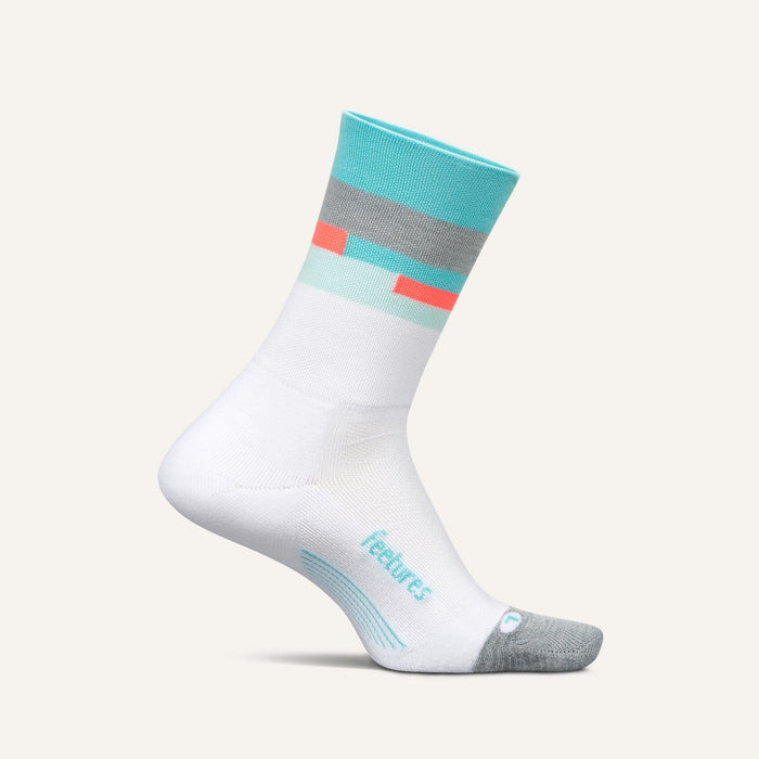 Feetures Elite LC Mini Crew -  Aquatic White