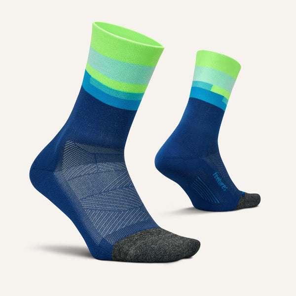 Feetures Elite Light Cushion Mini Crew Surfboard Blue