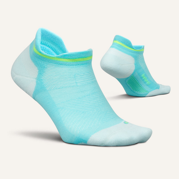 Feetures Elite Max Cushion No Show Tab Aqua Surf