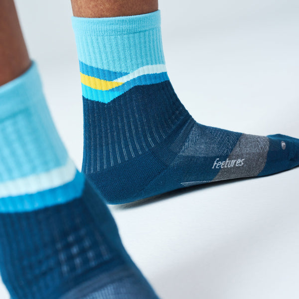 Feetures - Elite Trail Mini Crew Max Cushion - Mountain High Blue