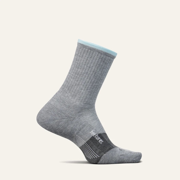 Feetures - Trail Max Cushion Mini Crew, Light Gray