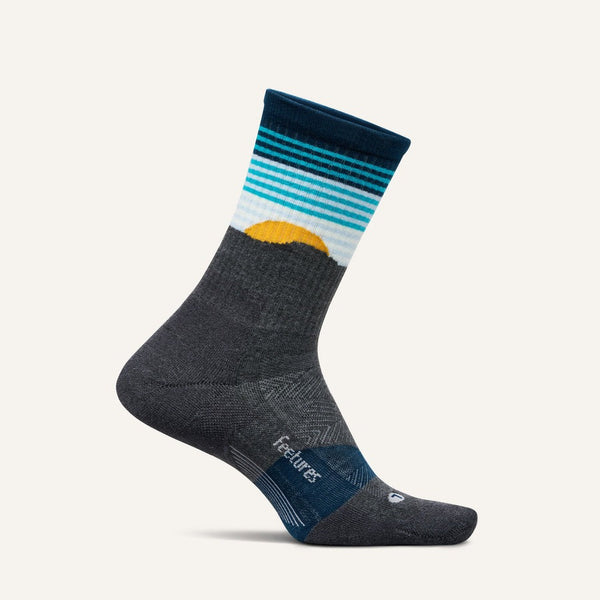 Feetures Trail Max Cushion Mini Crew Table Rock Gray