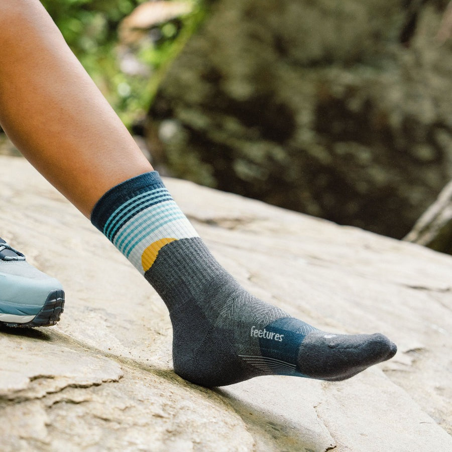 Feetures Trail Max Cushion Mini Crew Table Rock Gray
