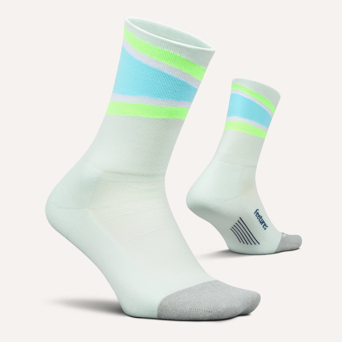 Feetures Elite Light Cushion Mini Crew Mint Bounce