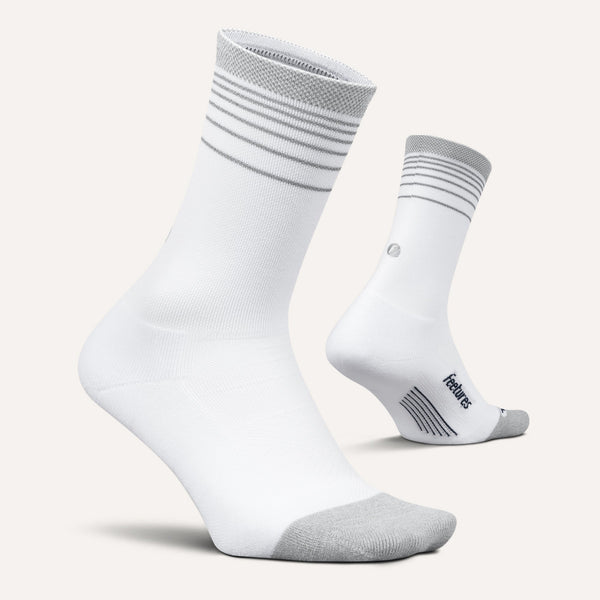 Feetures Elite Light Cushion Reflective Mini Crew White Flash