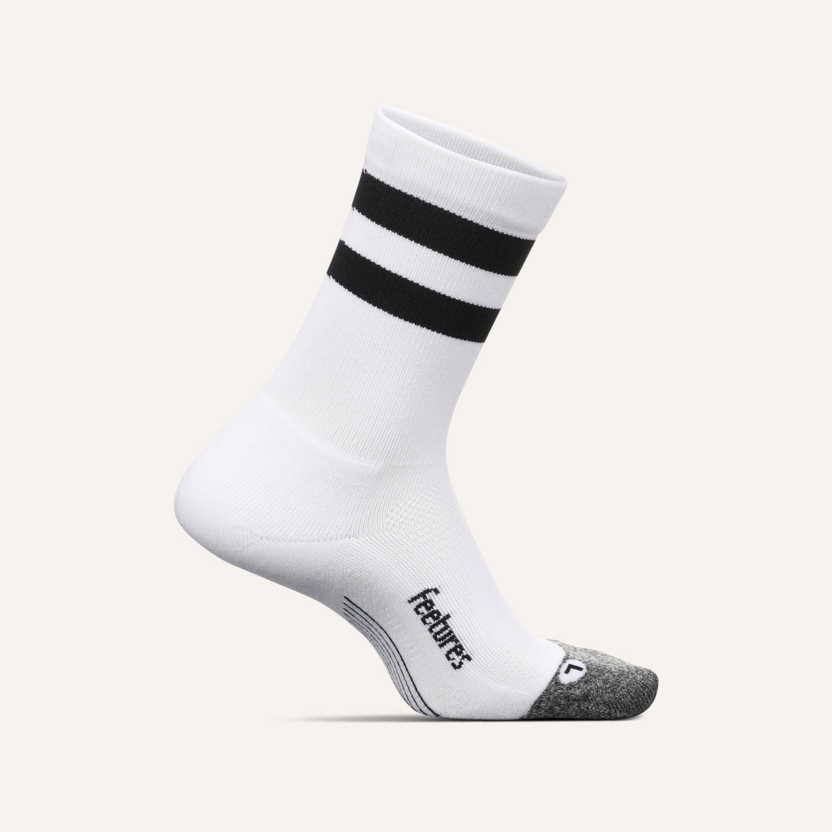 Feetures - Elite Light Cushion Mini Crew - White High Top Stripe