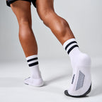 Feetures - Elite Light Cushion Mini Crew - White High Top Stripe
