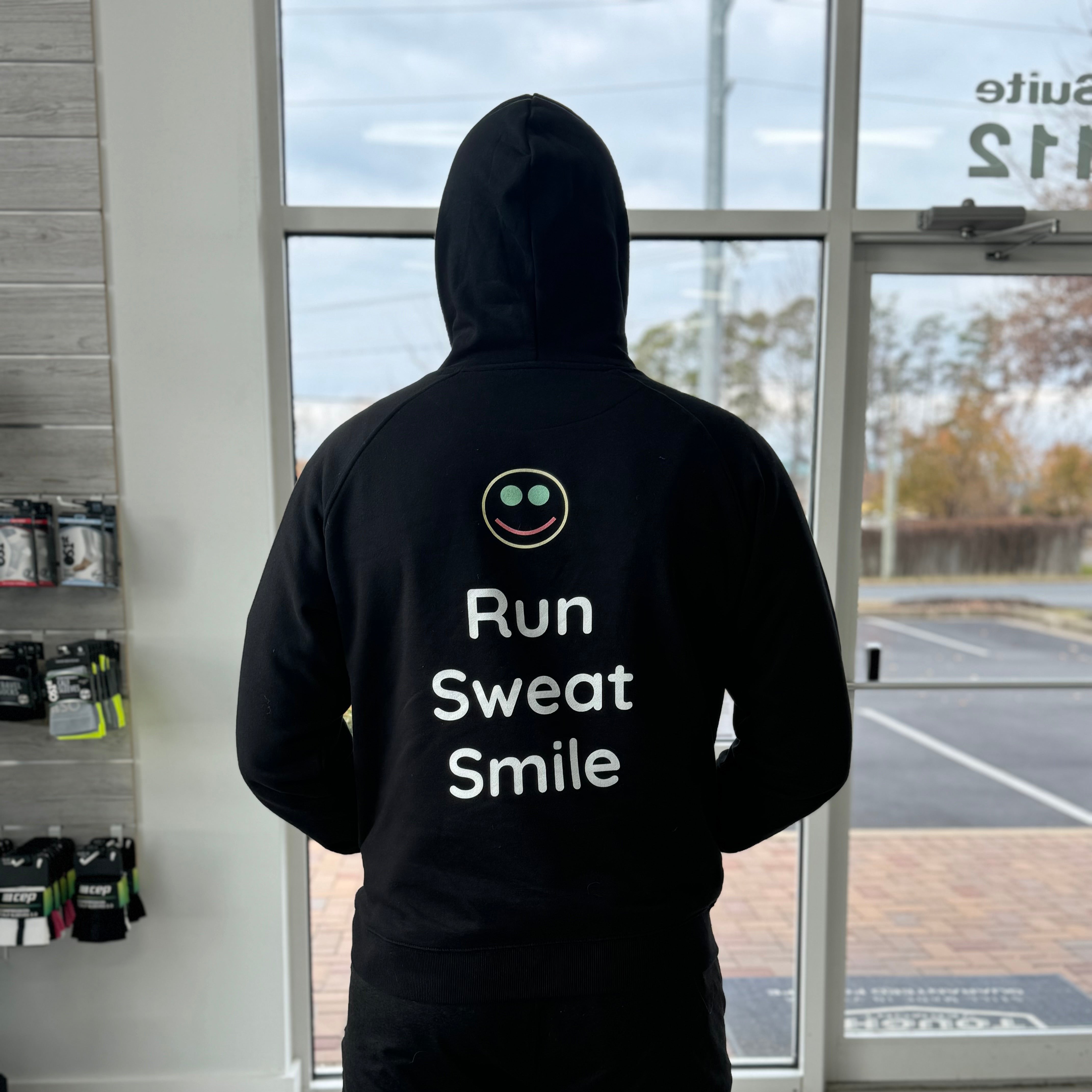 Run Sweat Smile Hoodie - Black