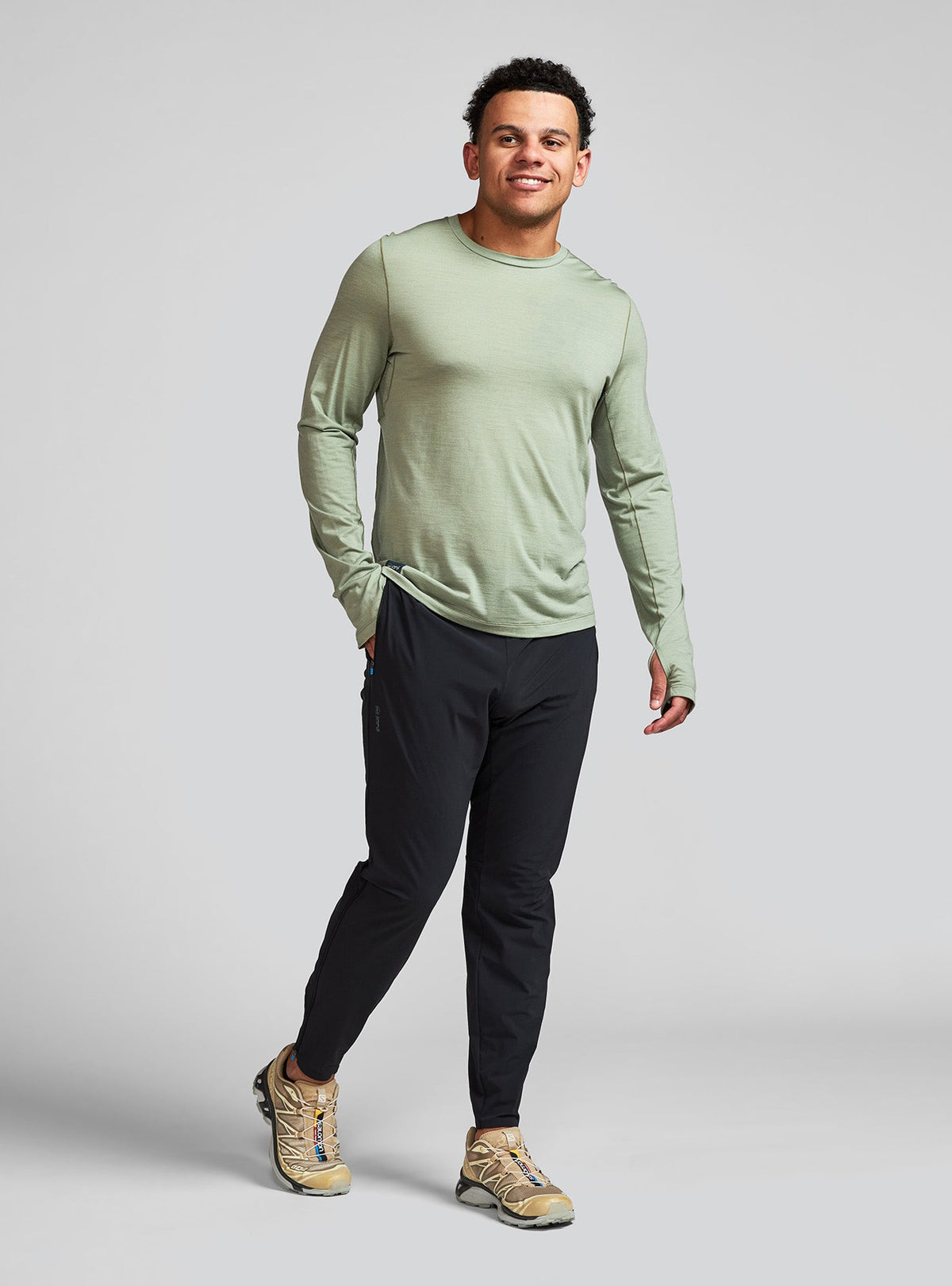 Janji Men's Repeat Merino Long Sleeve Sage
