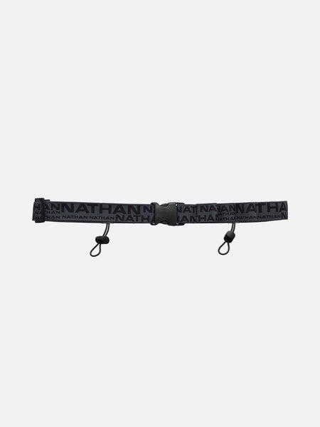 Nathan Race Number Belt Nutrition Waist Belt Black/Reflective Silver