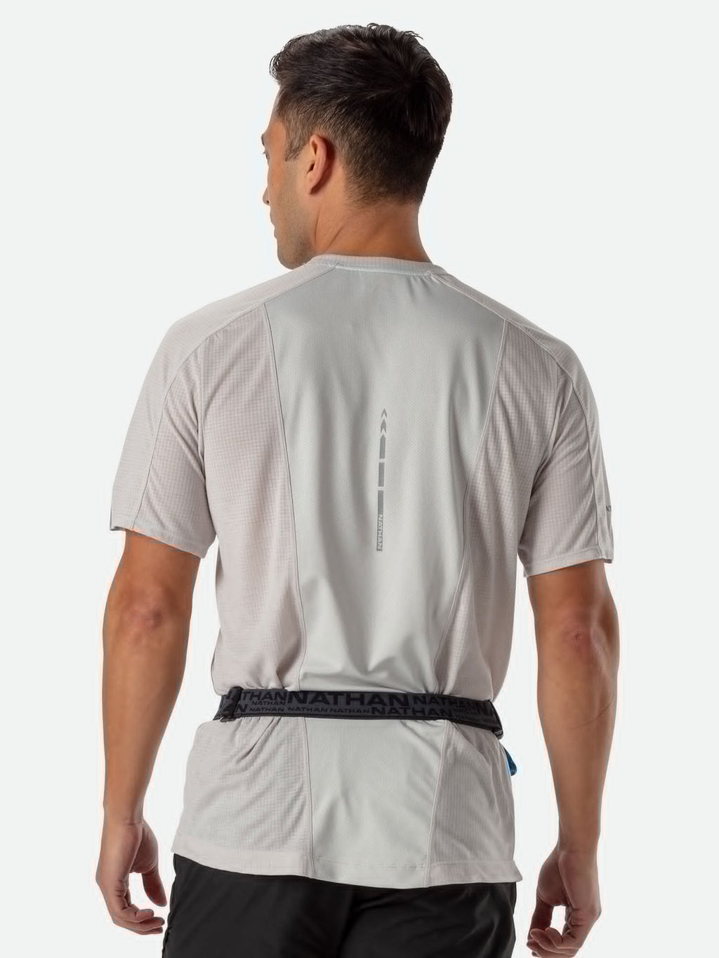 Nathan Race Number Belt Nutrition Waist Belt Black/Reflective Silver