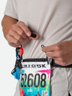 Nathan Race Number Belt Nutrition Waist Belt Black/Reflective Silver