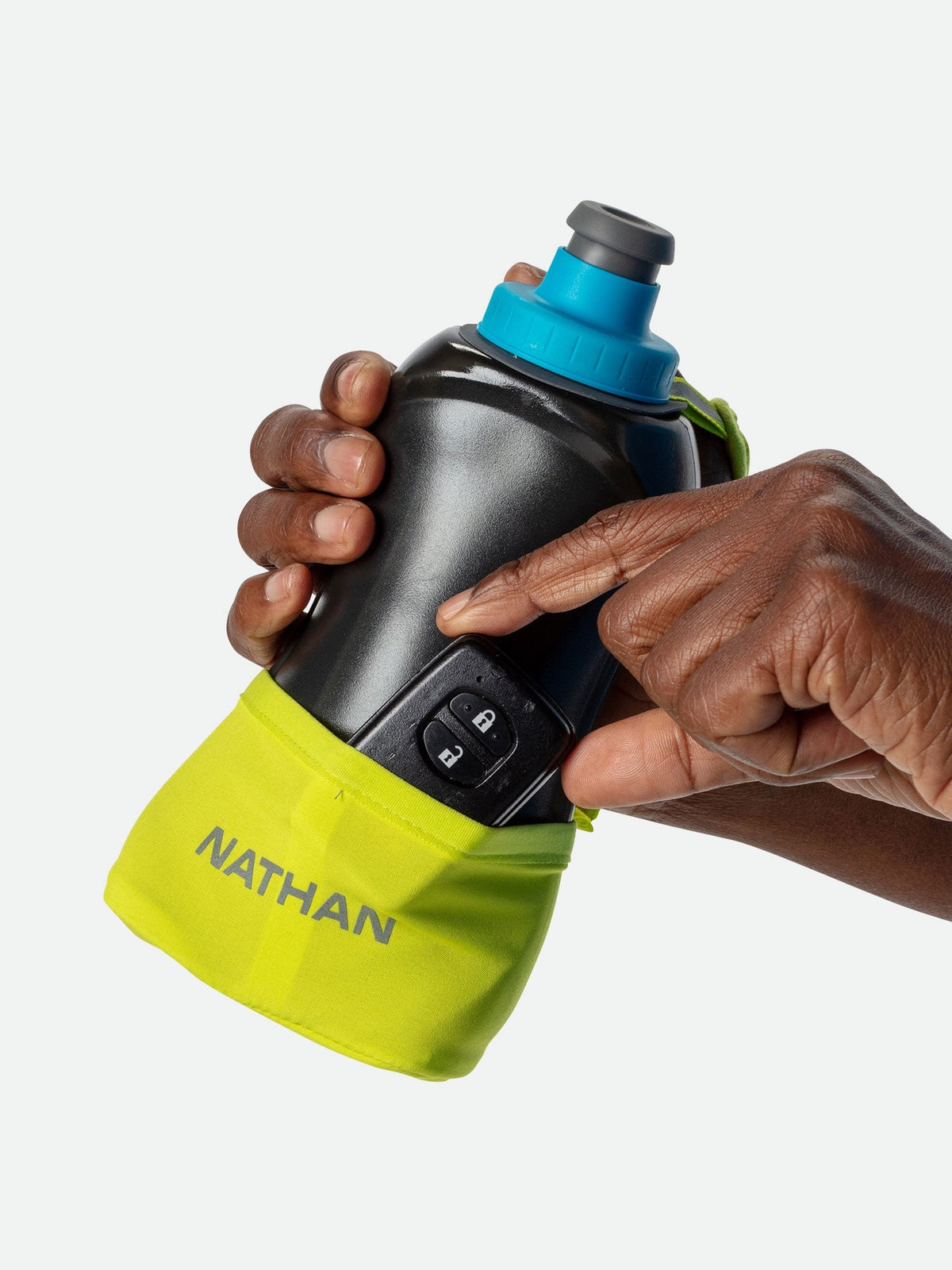 Nathan QuickSqueeze Lite Handheld 18oz Finish Lime/Blue Me Away