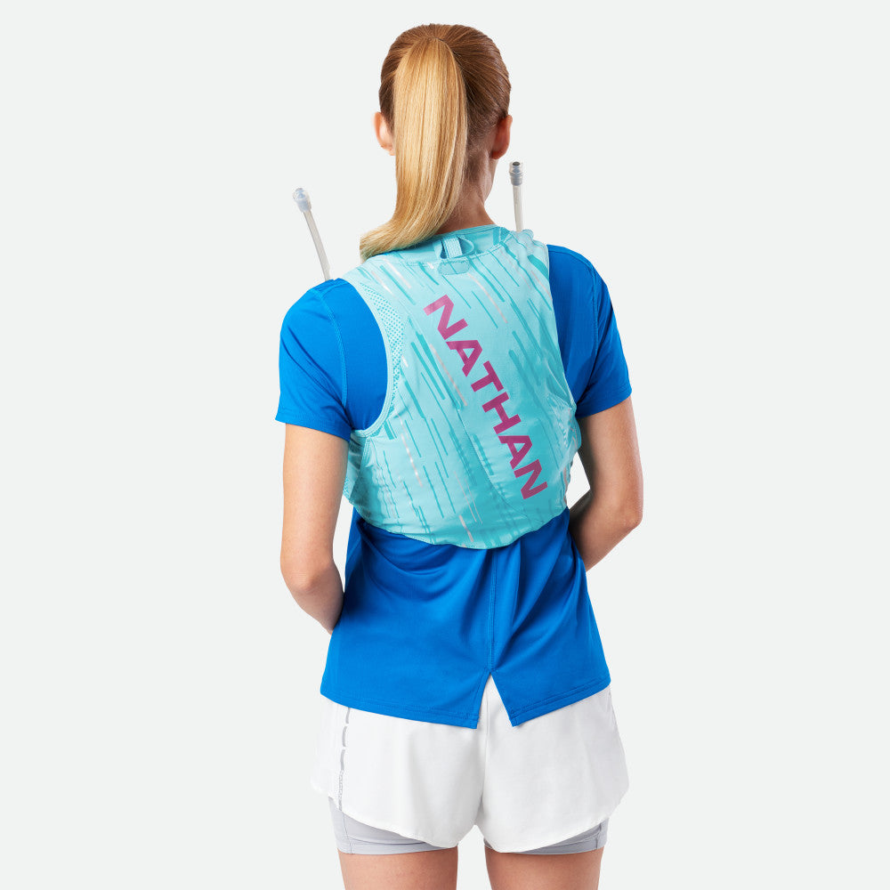 Nathan Women's Pinnacle 4 Liter Hydration Race Vest Caribbean Blue/Magenta