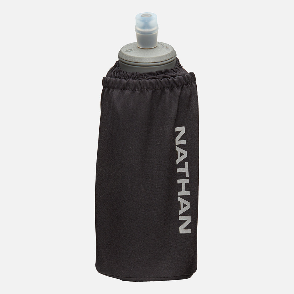 Nathan Pinnacle Soft Flask Insulated Handheld 18oz Black/Reflective Silver