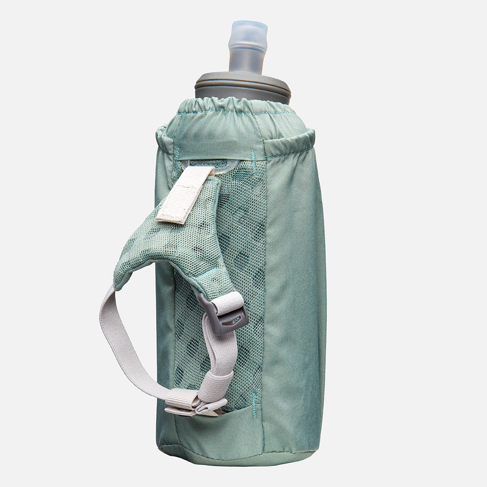 Nathan Pinnacle Soft Flask Insulated Handheld 18oz Sage Green/Reflective Silver