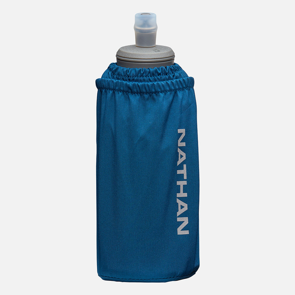 Nathan Pinnacle Soft Flask Insulated Handheld 18oz Sailor Blue/Reflective Silver