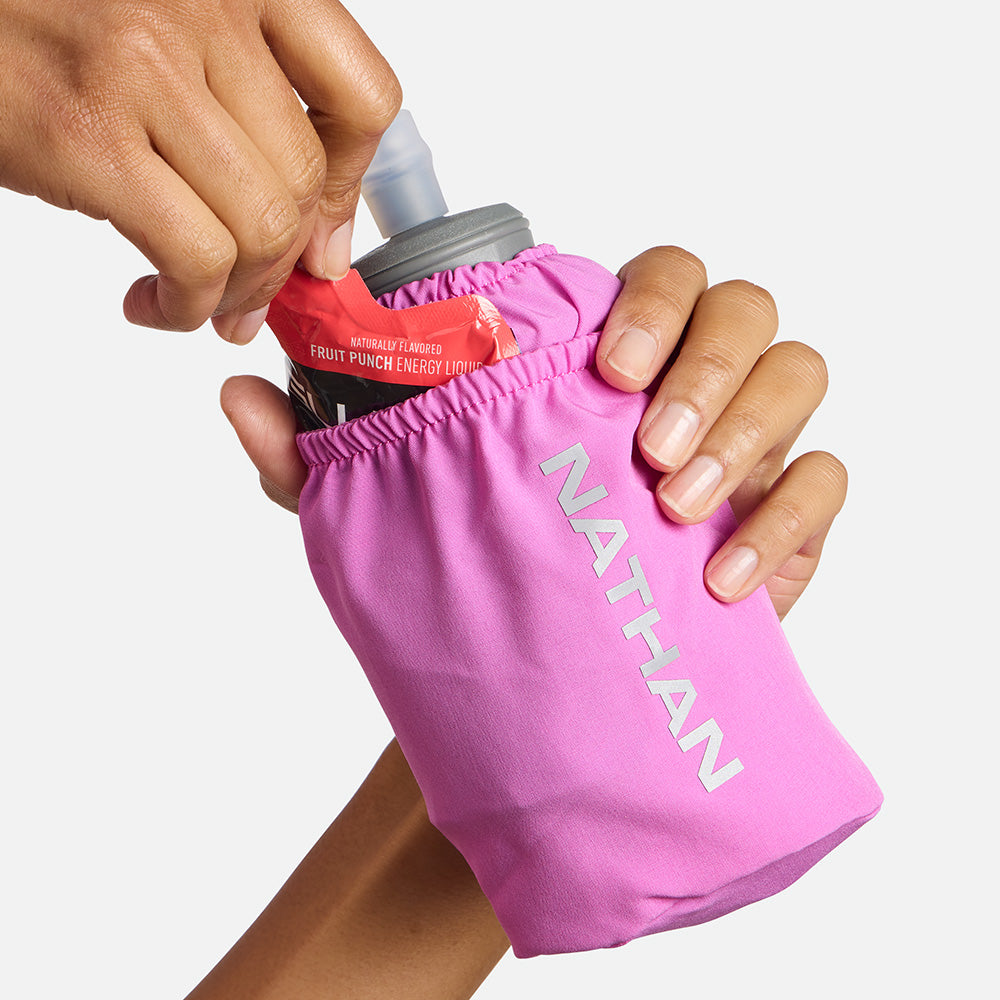 Nathan Pinnacle Soft Flask Handheld 18oz Fuchsia/Reflective Silver