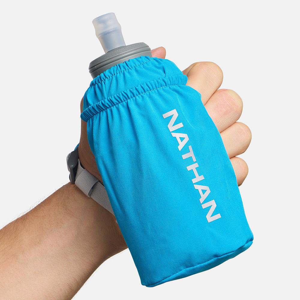 Nathan Pinnacle Soft Flask Handheld 18oz Electric Blue/Reflective Silver